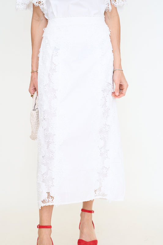 Lace Cascade Midi Skirt