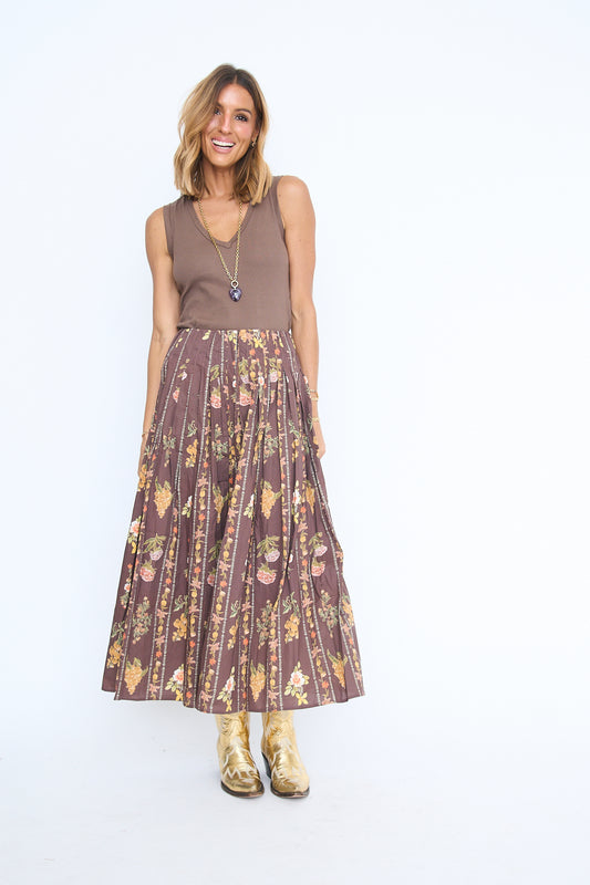 Delaney Floral Midi Skirt