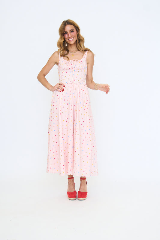 Polka Dot Coreset Midi Dress