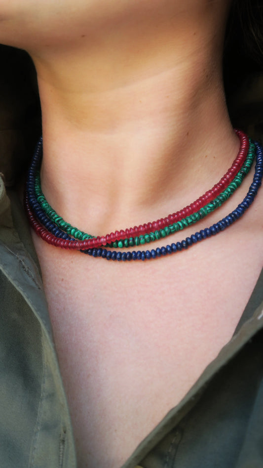 Micro Beaded Necklace - Emerald