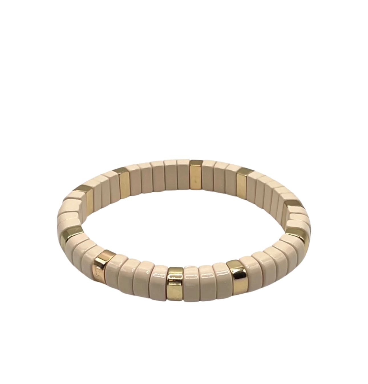 Ivory and Gold Rounded Single Bracelets