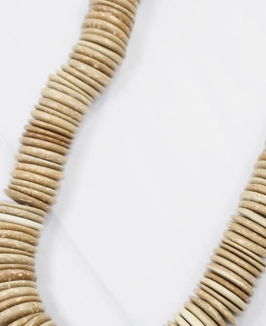 Leonora Wood Disk Bead Necklace