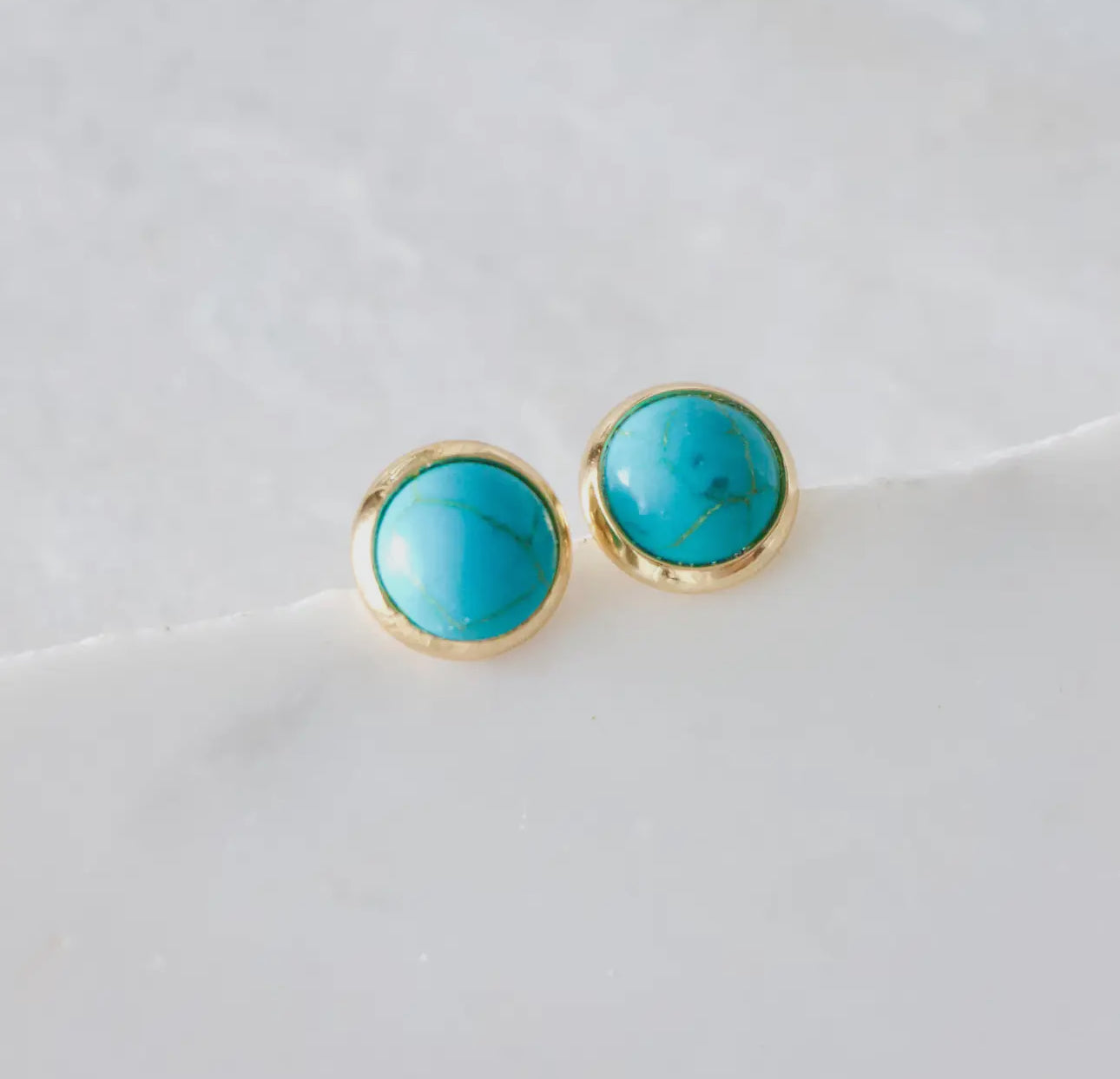 Howlite Turquoise Stud Earrings