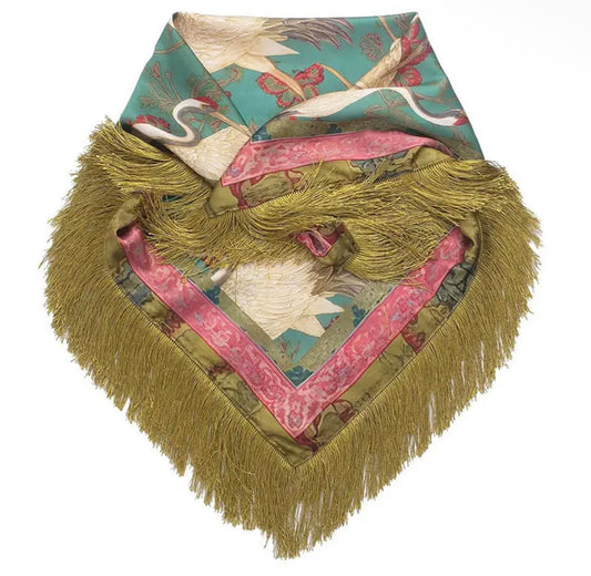 Crane Fringe Scarf