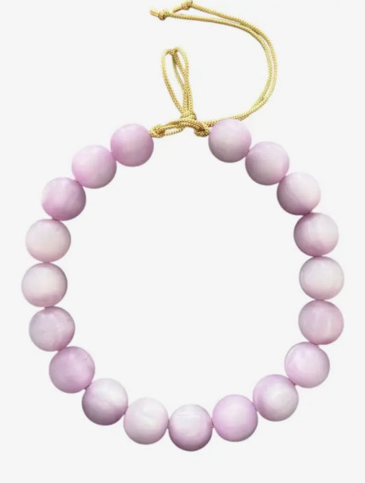 Chunky Beaded Necklace - Matte Lavender