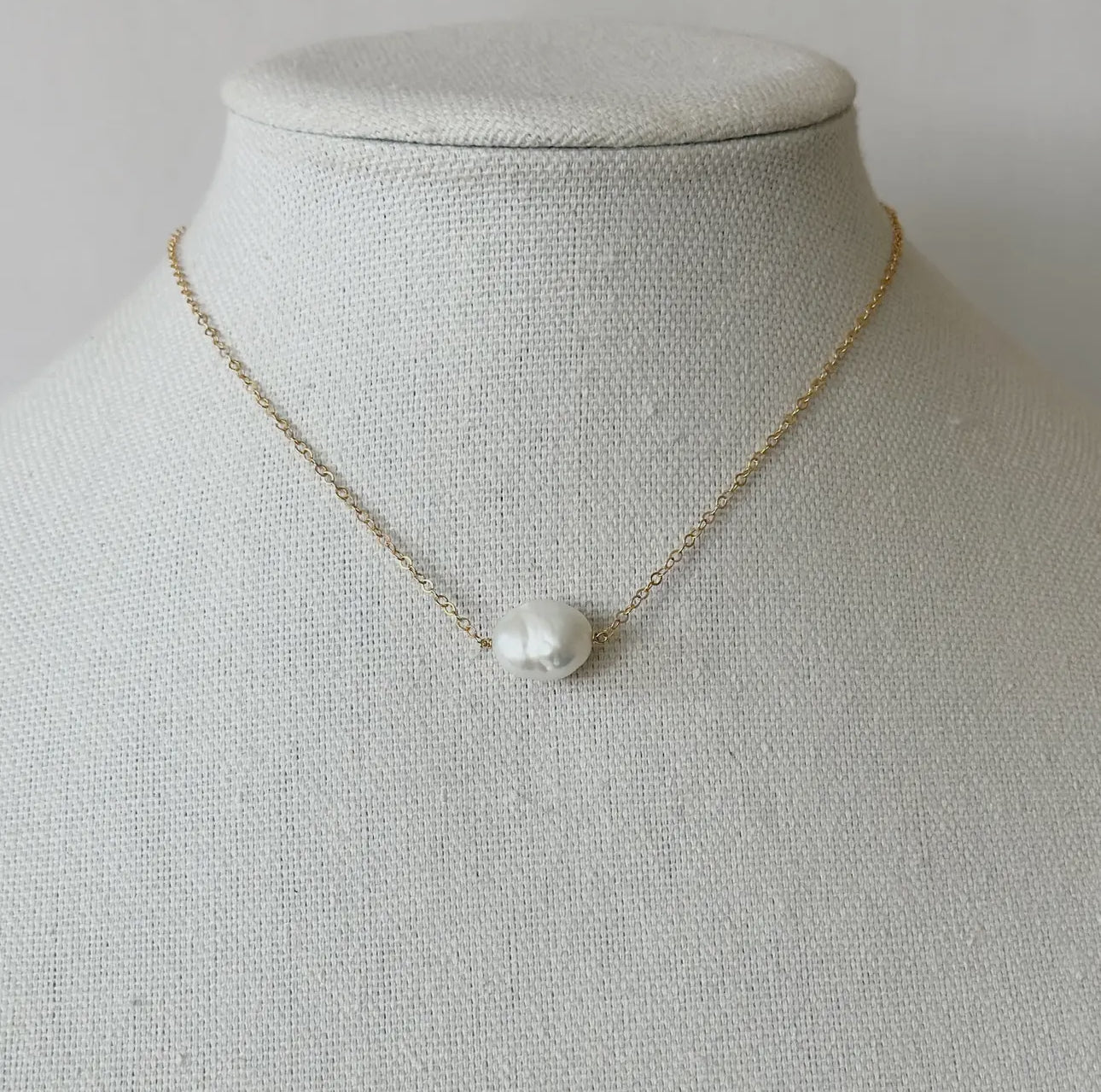 Ollie Pearl Necklace - Wired Baroque Pearl