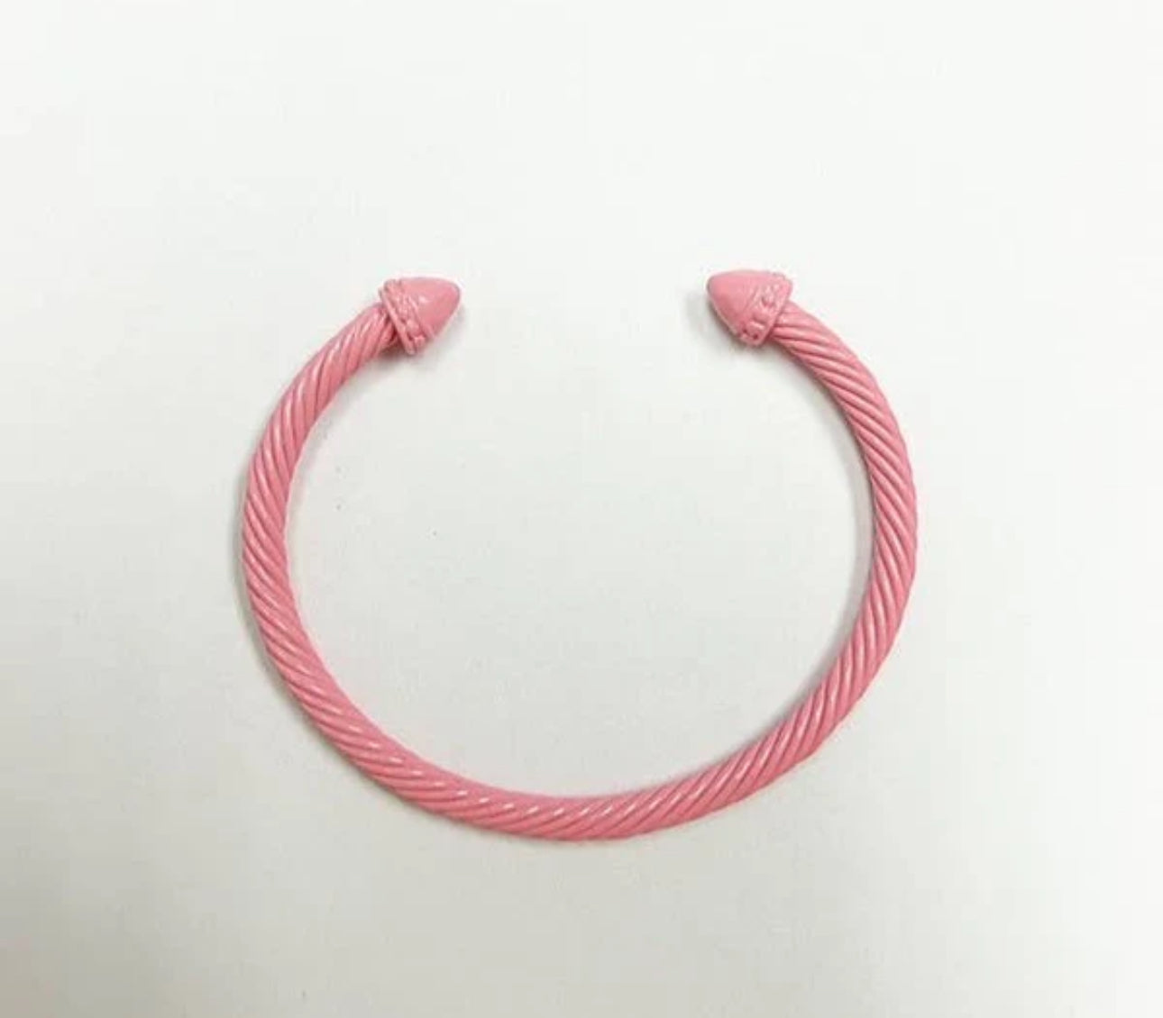 Colorful Cable Cuffs - Thin Pink