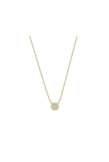 Micro Pave Circle Drop Necklace