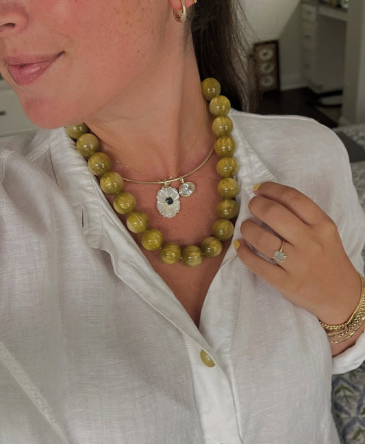 Chunky Beaded Necklace - Dirty Martini