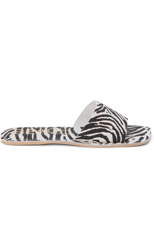 Bali Zebra Print Slide Flat Sandals
