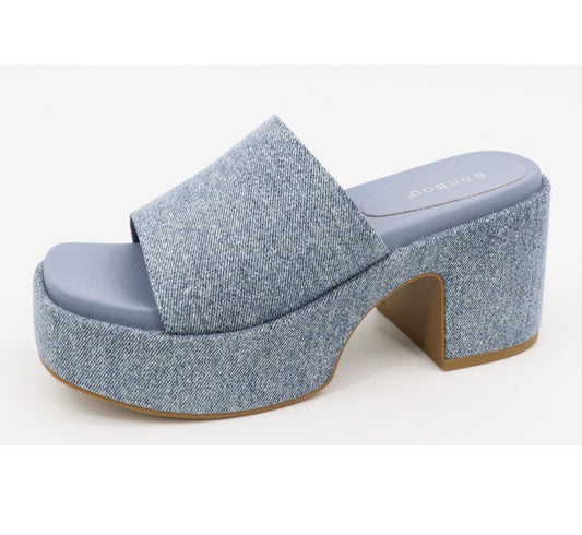 Denim Platform Wedges