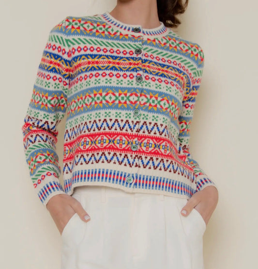 Christmas Button Front Long Sleeve Cardigan