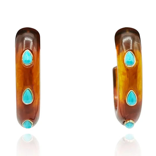 Genevieve Tortoise Resin Hoop Earrings