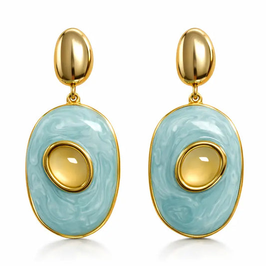 Glenda Light Blue Drop Earrings