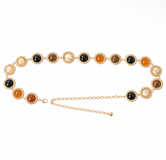 Earth Tone Gold Chain Belt
