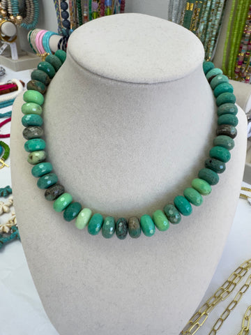 Green Grass Agate Necklace
