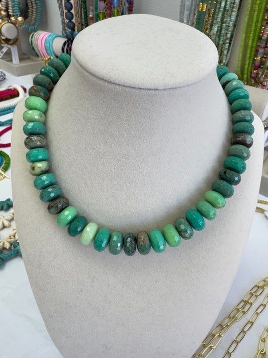 Green Grass Agate Necklace