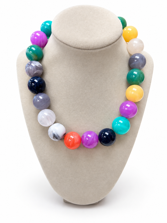 Glossy Rainbow Bubble Necklace
