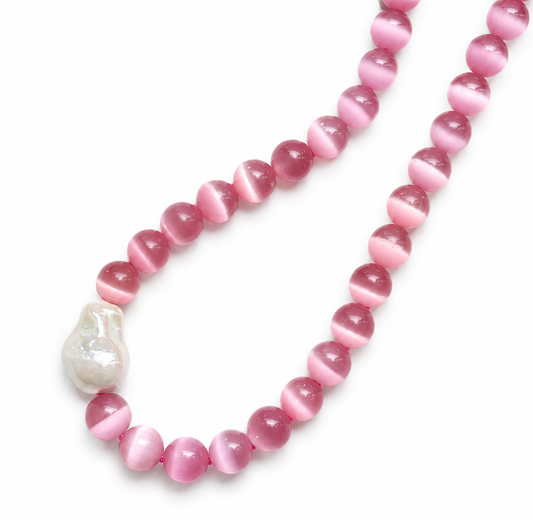 Natural Gemstone and Pearl Necklace