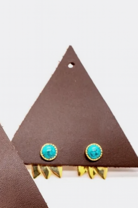 Brass Leaf Layers Ear Jacket