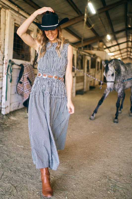 Western Style Belt with Full Conchos