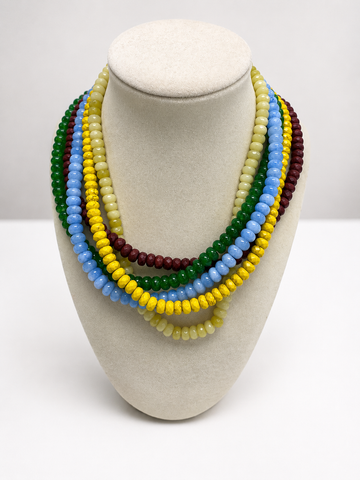Rondelle Gemstone Layering Necklace 18”