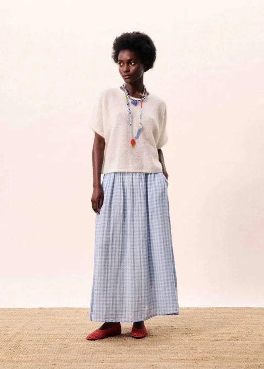 Light Blue Gingham Skirt