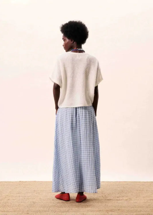 Light Blue Gingham Skirt