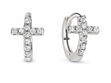Pave Cross Huggies