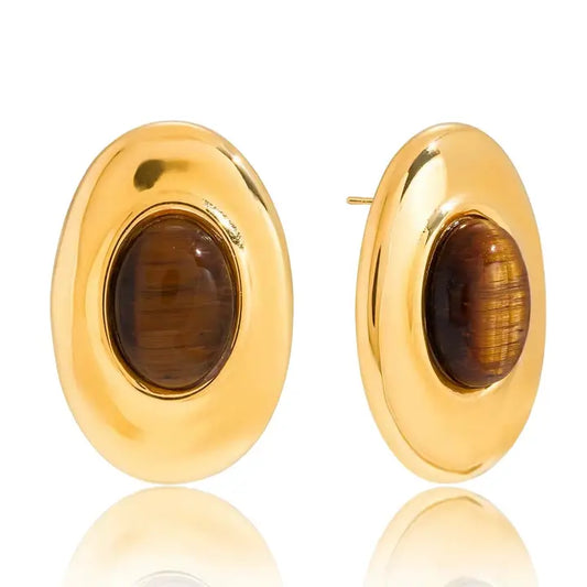 Sedona Tiger Eye Oval Studs