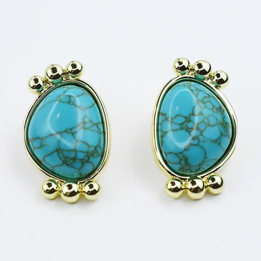Turquoise Gold Serenity Studs
