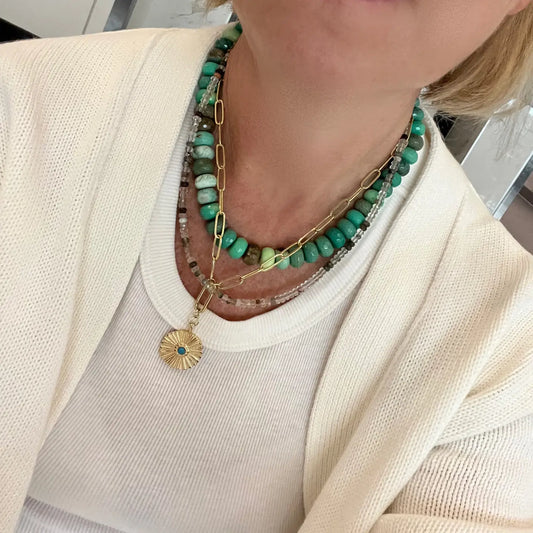 Green Grass Agate Necklace