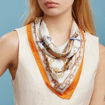 Equestrian Chain Square Scarf