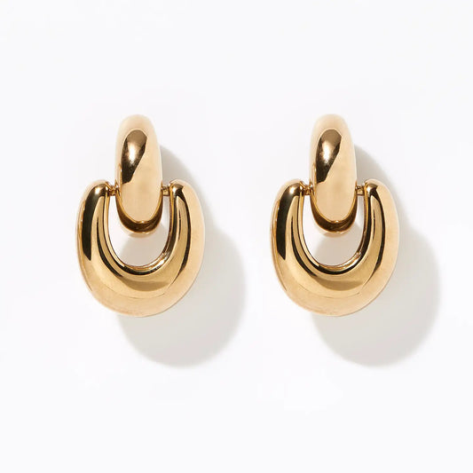 Puffy Door Knocker Hoop Earrings