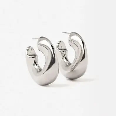 Wave Puffy Hoop Earrings