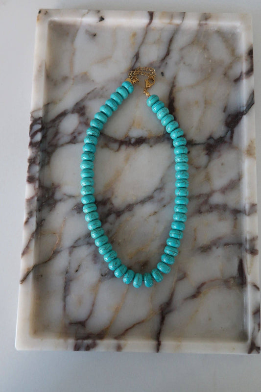 Turquoise Chunky Beaded Necklace