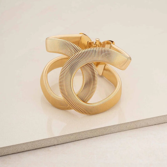 Abstract 18k Gold Plated Cuff