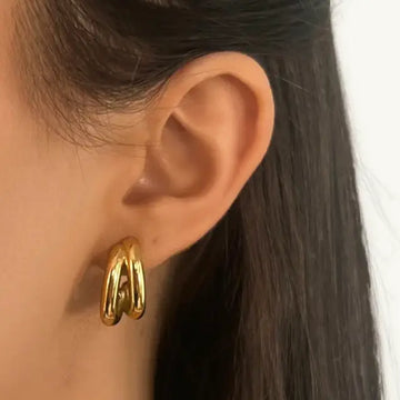 Flow Double Hoop Earring