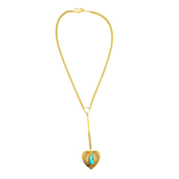 Brass Turquoise Heart Necklace