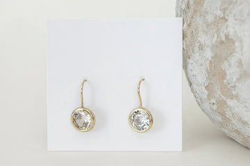 Bezel Round Earrings, Classic