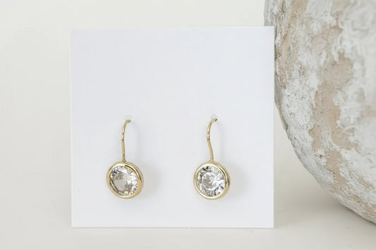 Bezel Round Earrings, Classic