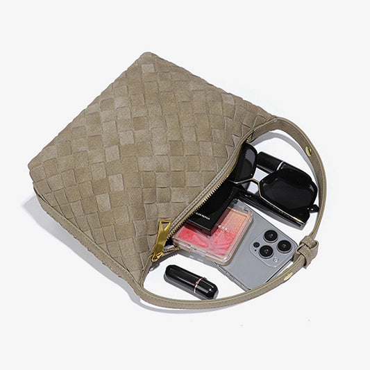 Woven Mini Suede Bag