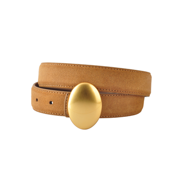 Suede Strap with Vertical Oval Buckle