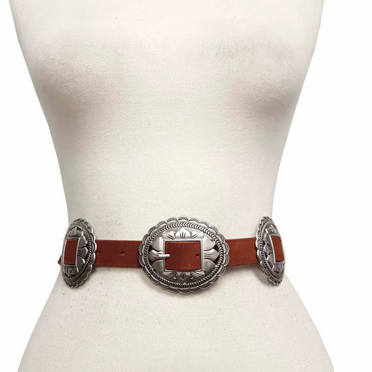 Genuine Suede Concho Belt