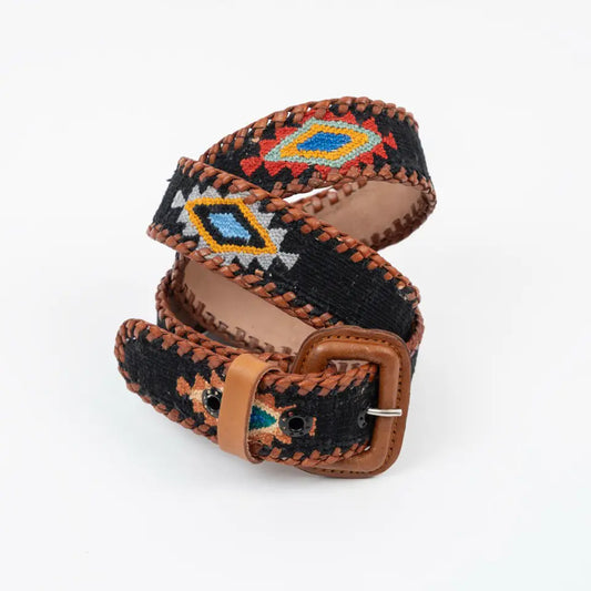 Navajo Design Belt - Black