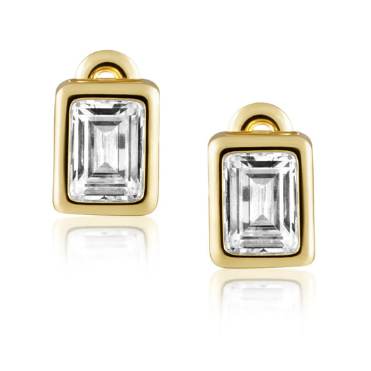 Laurel Bezel Stud Earrings