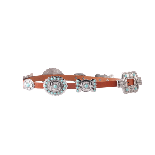 Turquoise Dottie Floral Concho Belt