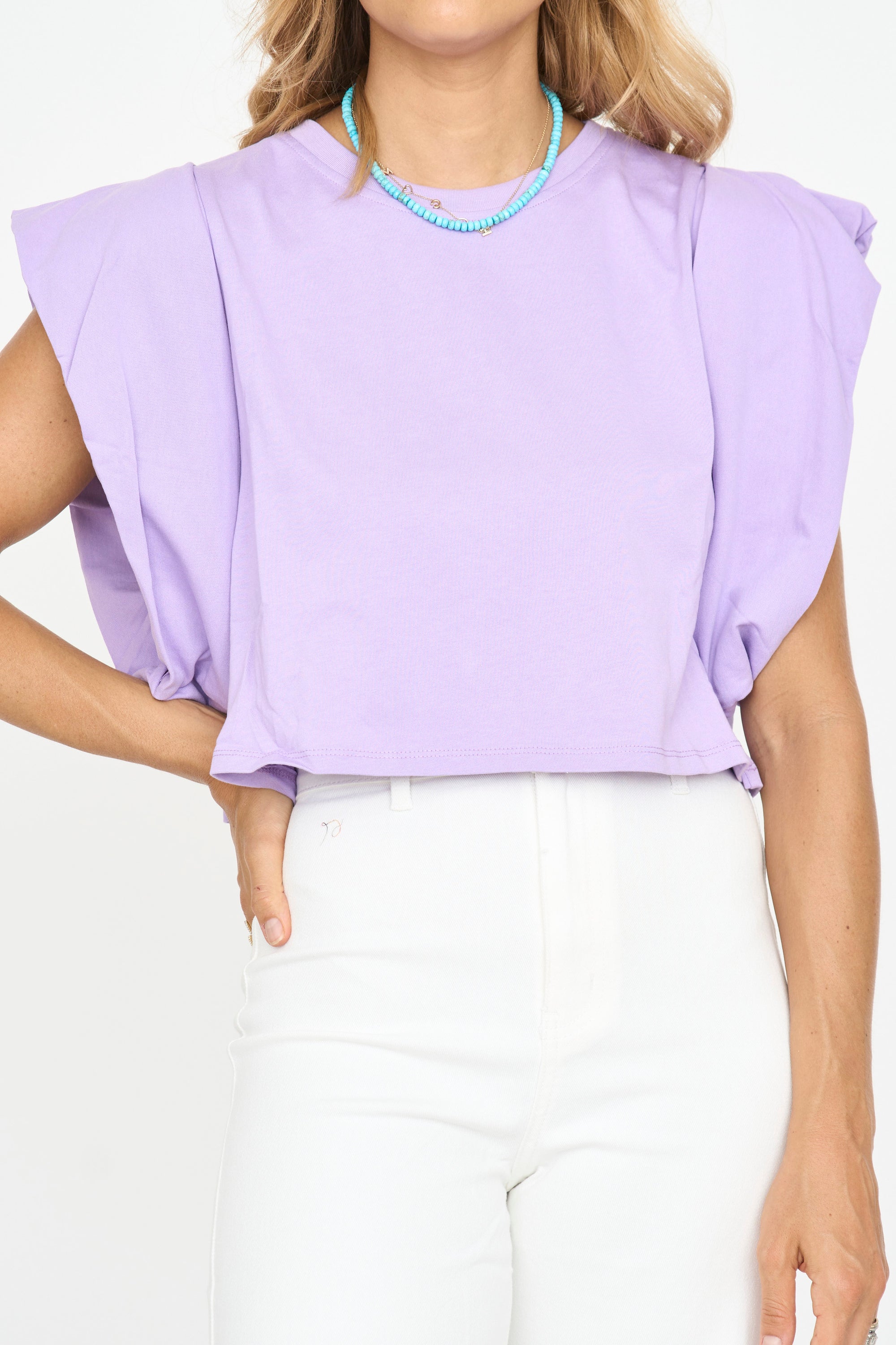 Dropped Shoulder Cropped Top