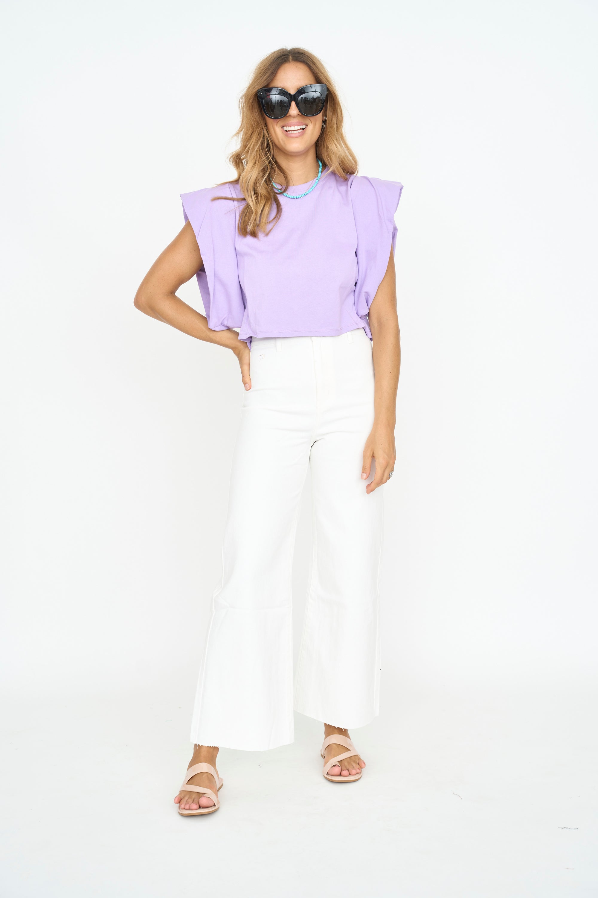 Dropped Shoulder Cropped Top