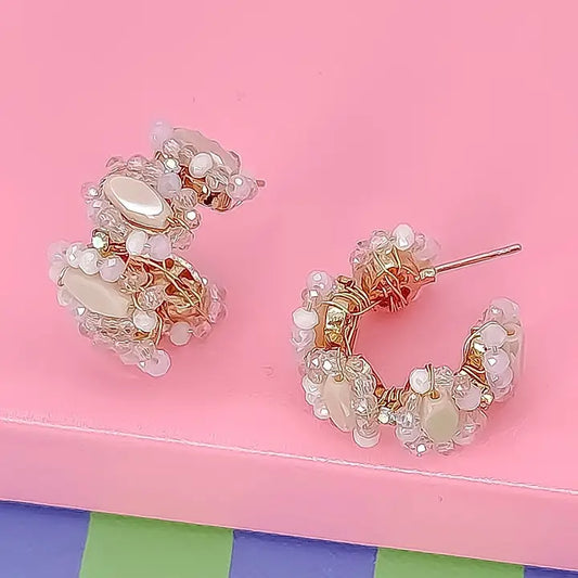 Nude Summer Beaded hoop